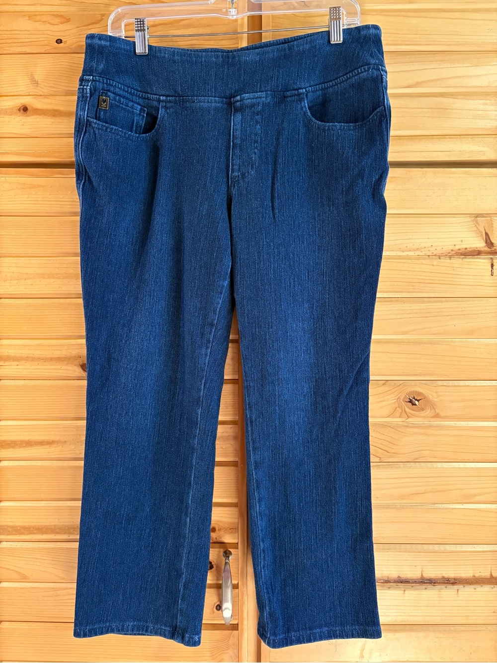 Belle by Kim Gravel Women’s Pull On Dark Denim Stretch Jeans, Size 14P